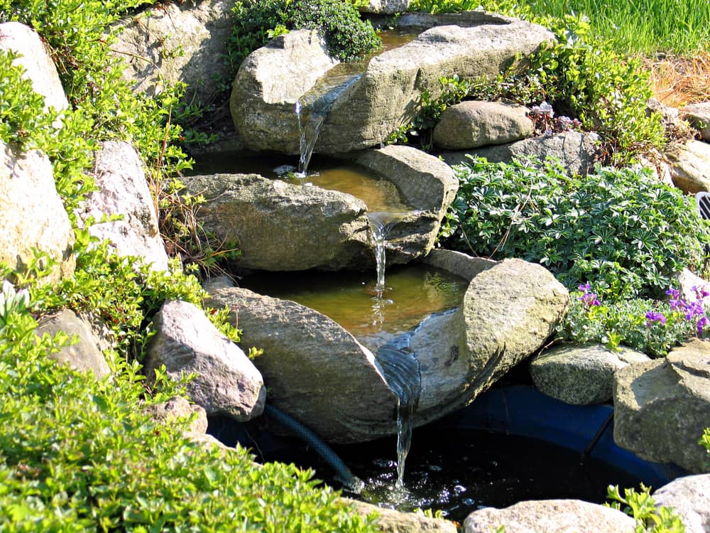 home garden stone waterfall pond
