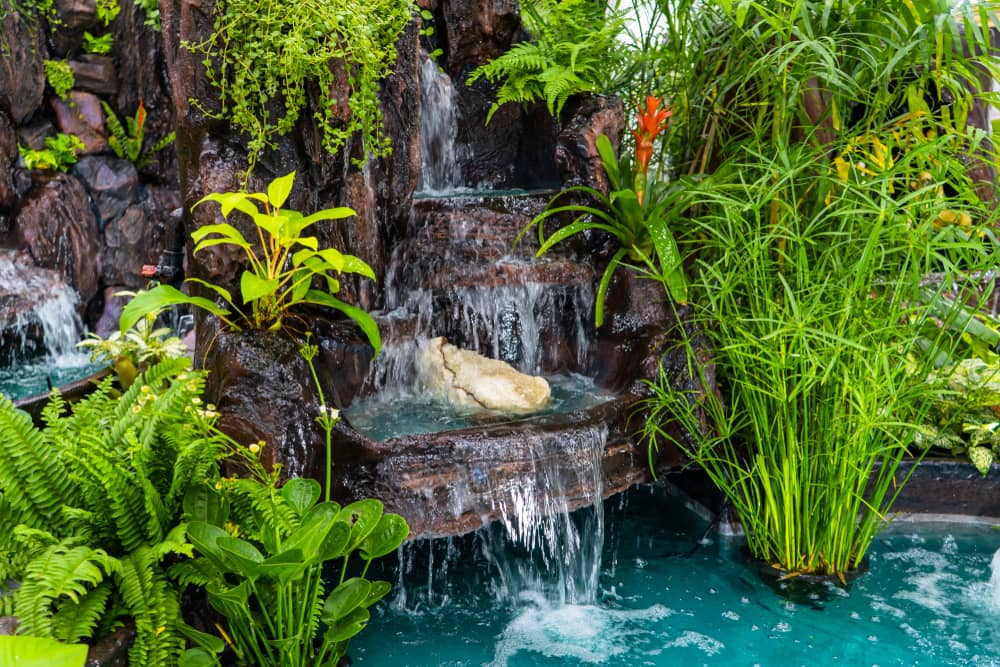 Waterfalls in the house for relaxing and cool atmosphere