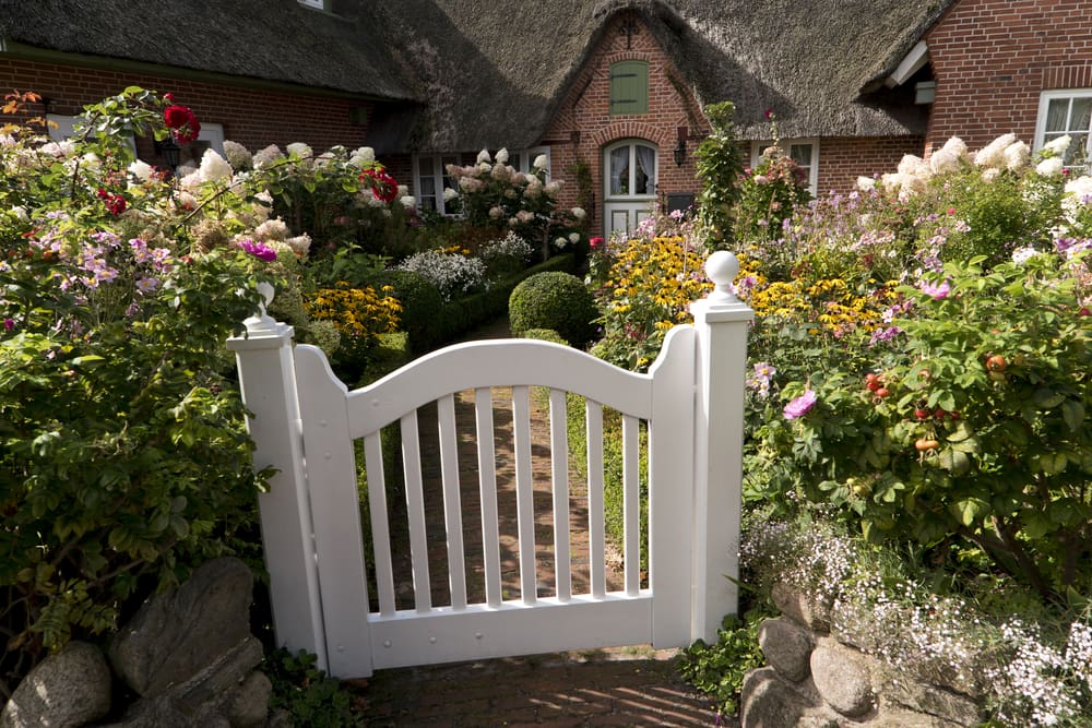 german white garden gate