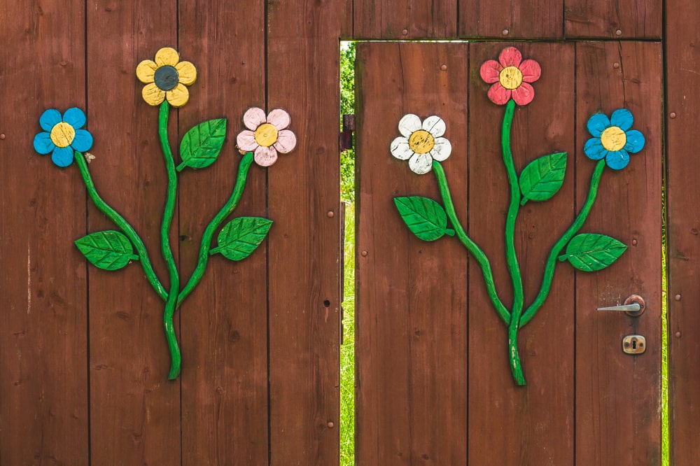garden gate with flower designs