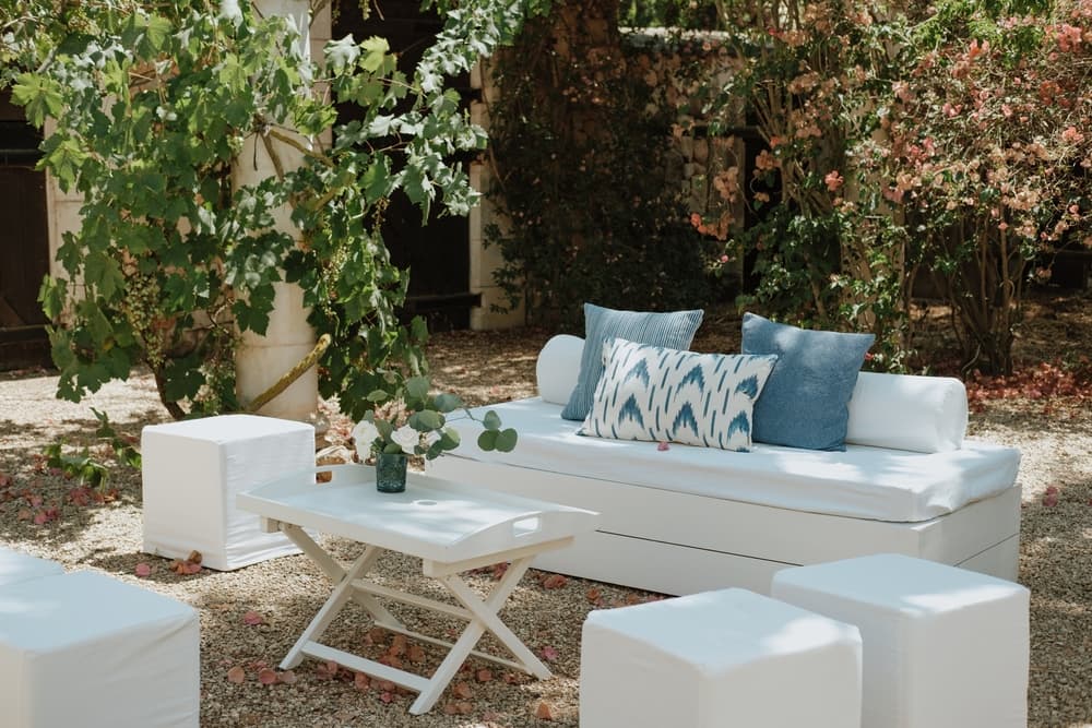 makeshift seating area