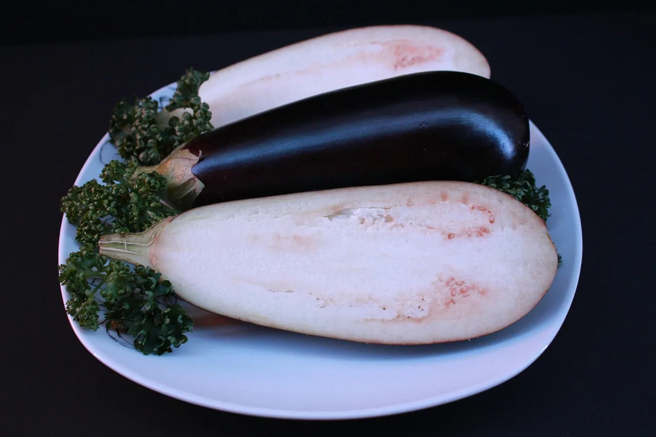 A small plate of eggplant