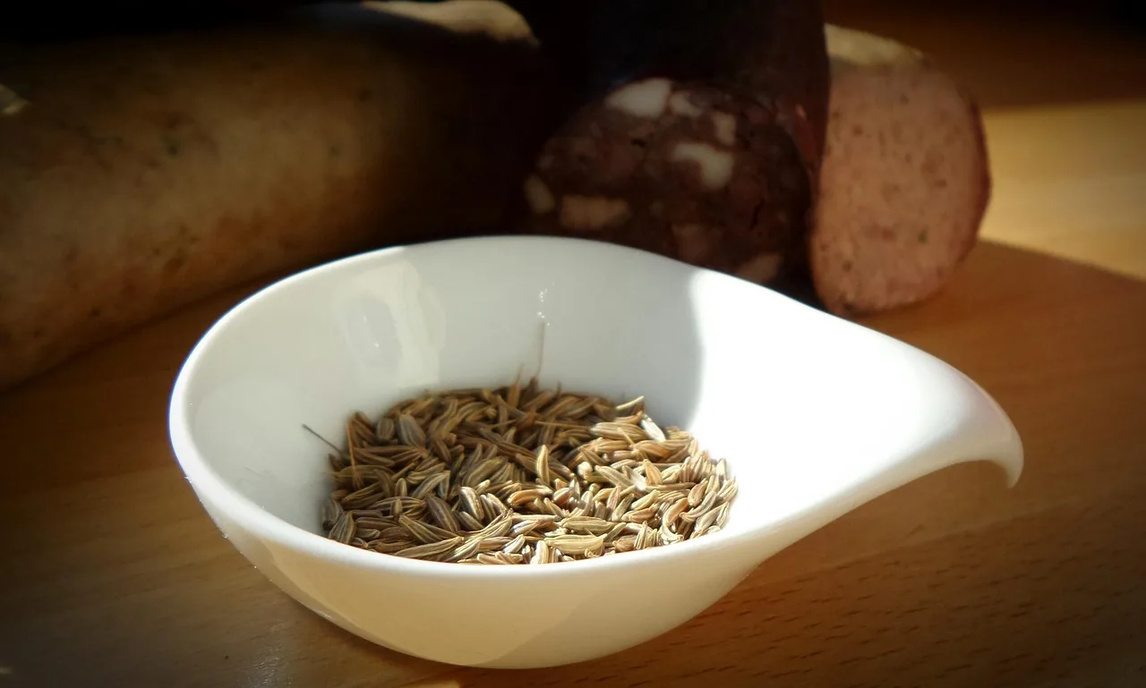 A bowl of caraway seeds