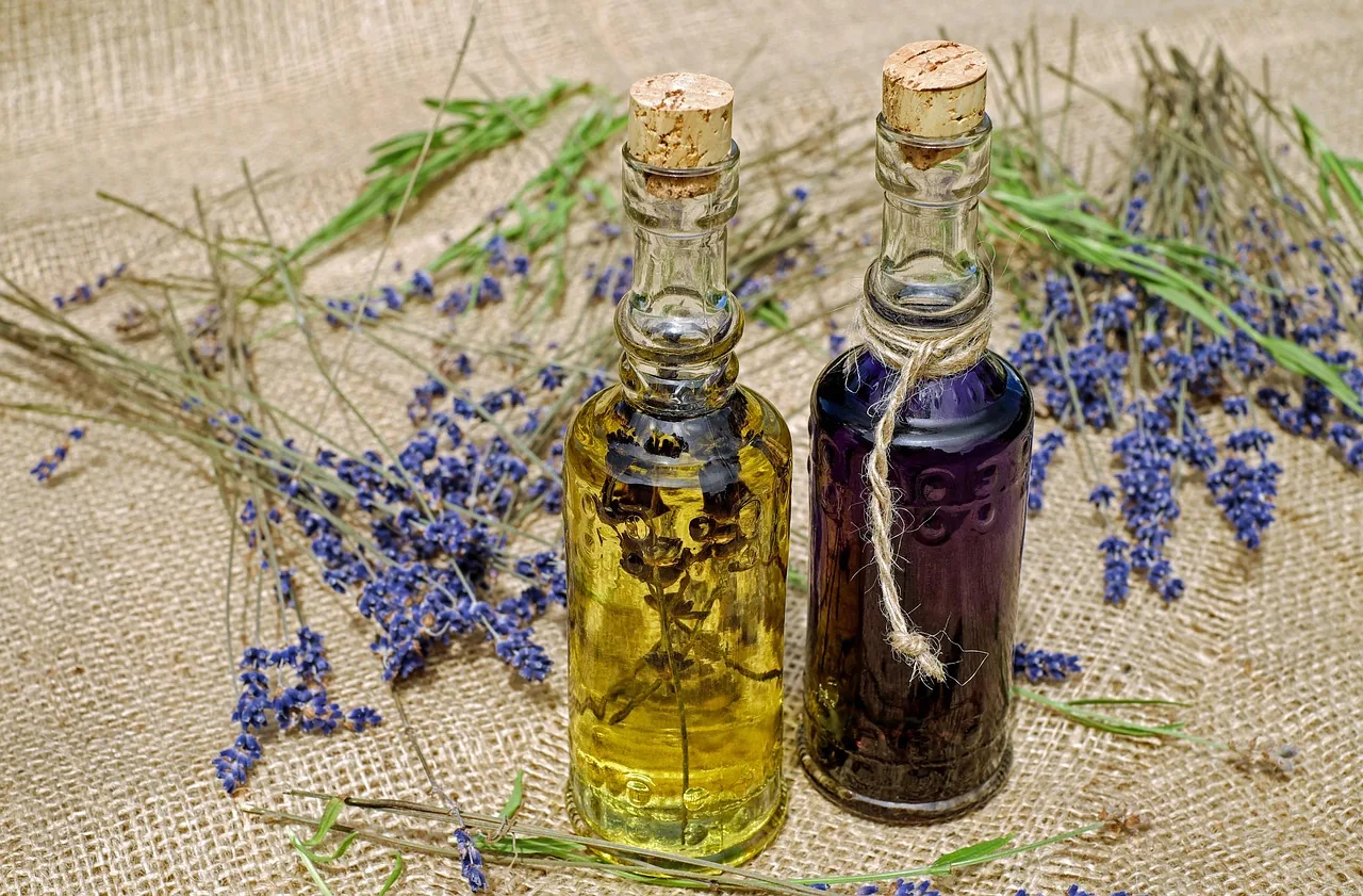 Two bottles of essential oils