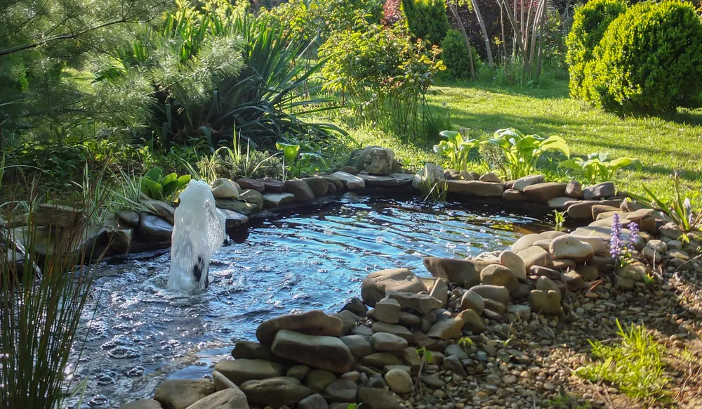 fountain with rocks